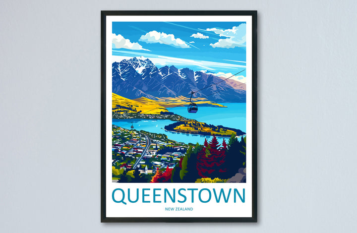 Queenstown Travel Print Wall Art Queenstown Wall Hanging Home Décor Queenstown Gift Art Lovers New Zealand Art Lover Gift Print Queenstown