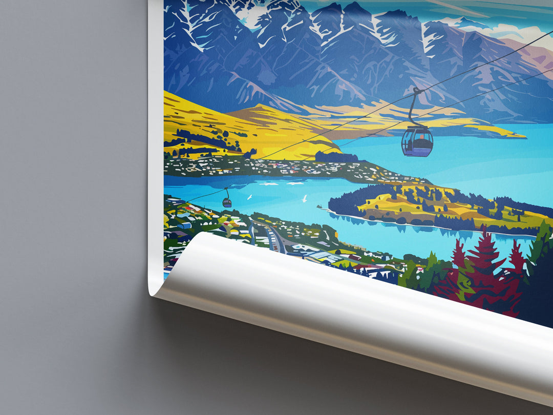 Queenstown Travel Print Wall Art Queenstown Wall Hanging Home Décor Queenstown Gift Art Lovers New Zealand Art Lover Gift Print Queenstown