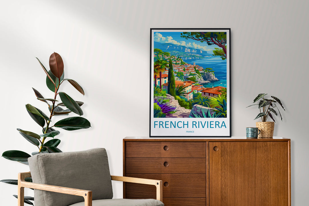 French Riviera Print French Riviera Home Decor Cityscape Art Print Wall Art Travel Enthusiast Gift Wall Hanging Saint-Tropez France
