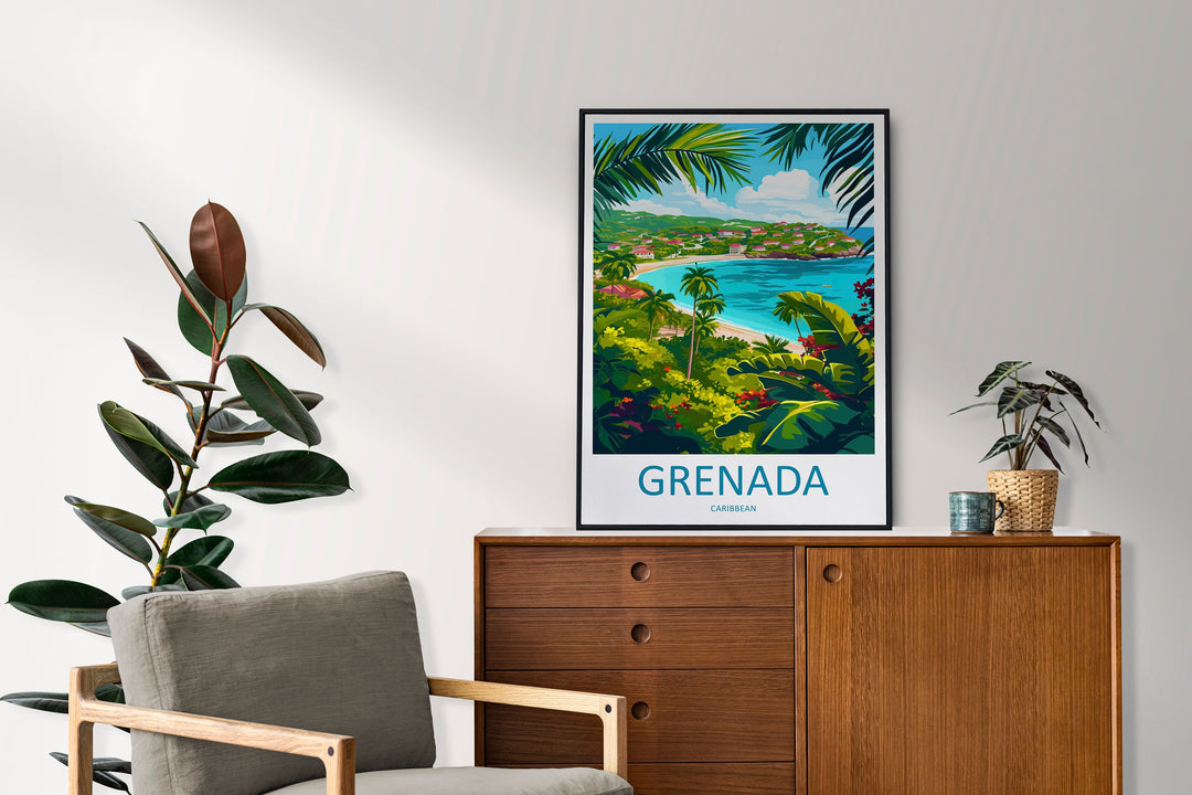 Grenada Travel Print Wall Art Grenada Wall Hanging Home Décor Grenada Gift Art Lovers Wall Art Caribbean Travel Print Poster Gift