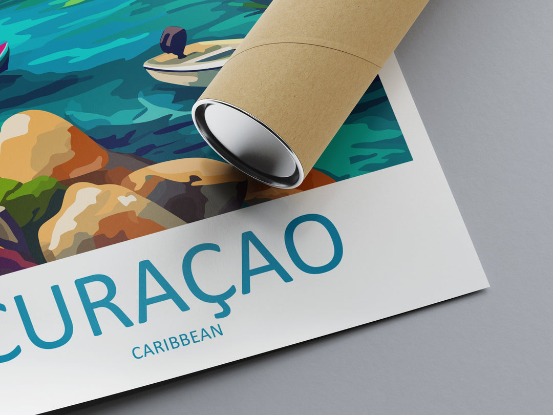 Curaçao Travel Print Wall Art Curaçao Wall Hanging Home Décor Curaçao Gift Art Lovers Wall Art Caribbean Travel Print Poster Gift