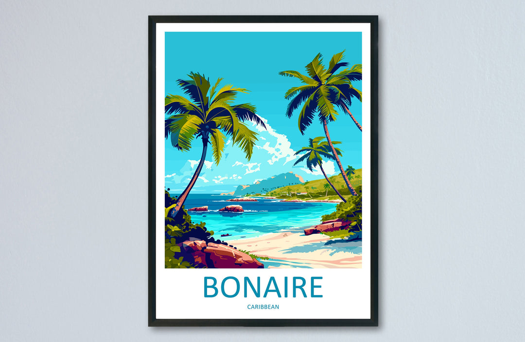 Bonaire Travel Print Wall Art Bonaire Wall Hanging Home Décor Bonaire Gift Art Lovers Wall Art Caribbean Travel Print Poster
