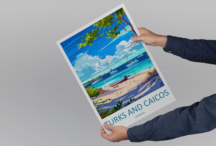 Turks and Caicos Islands Travel Print Wall Art Turks and Caicos Wall Hanging Home Décor Turks and Caicos Gift Art Lovers Wall Art Caribbean
