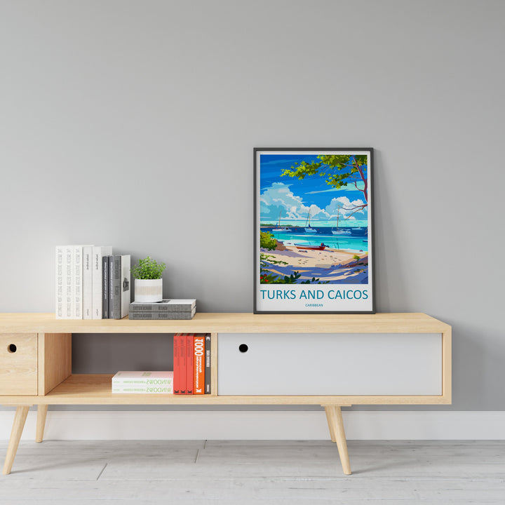 Turks and Caicos Islands Travel Print Wall Art Turks and Caicos Wall Hanging Home Décor Turks and Caicos Gift Art Lovers Wall Art Caribbean