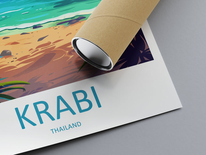 Krabi Travel Print Wall Art Krabi Wall Hanging Home Decor Krabi Gift Art Lovers Wall Art Thailand Travel Print Gift Thai Travel Art Krabi