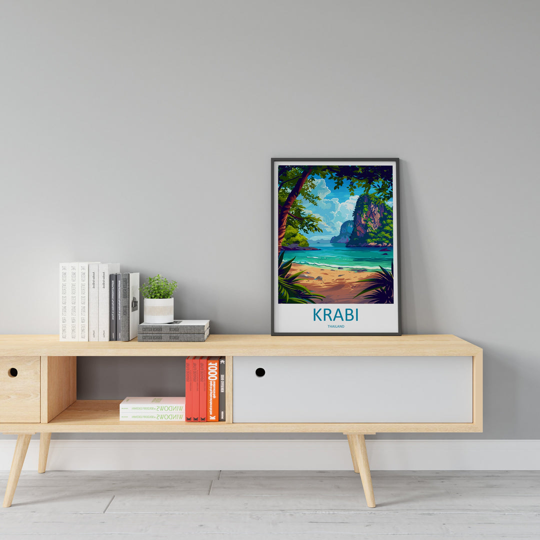 Krabi Travel Print Wall Art Krabi Wall Hanging Home Decor Krabi Gift Art Lovers Wall Art Thailand Travel Print Gift Thai Travel Art Krabi