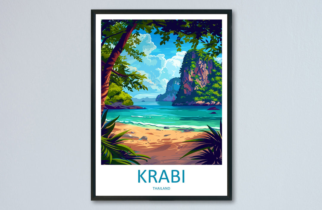 Krabi Travel Print Wall Art Krabi Wall Hanging Home Decor Krabi Gift Art Lovers Wall Art Thailand Travel Print Gift Thai Travel Art Krabi