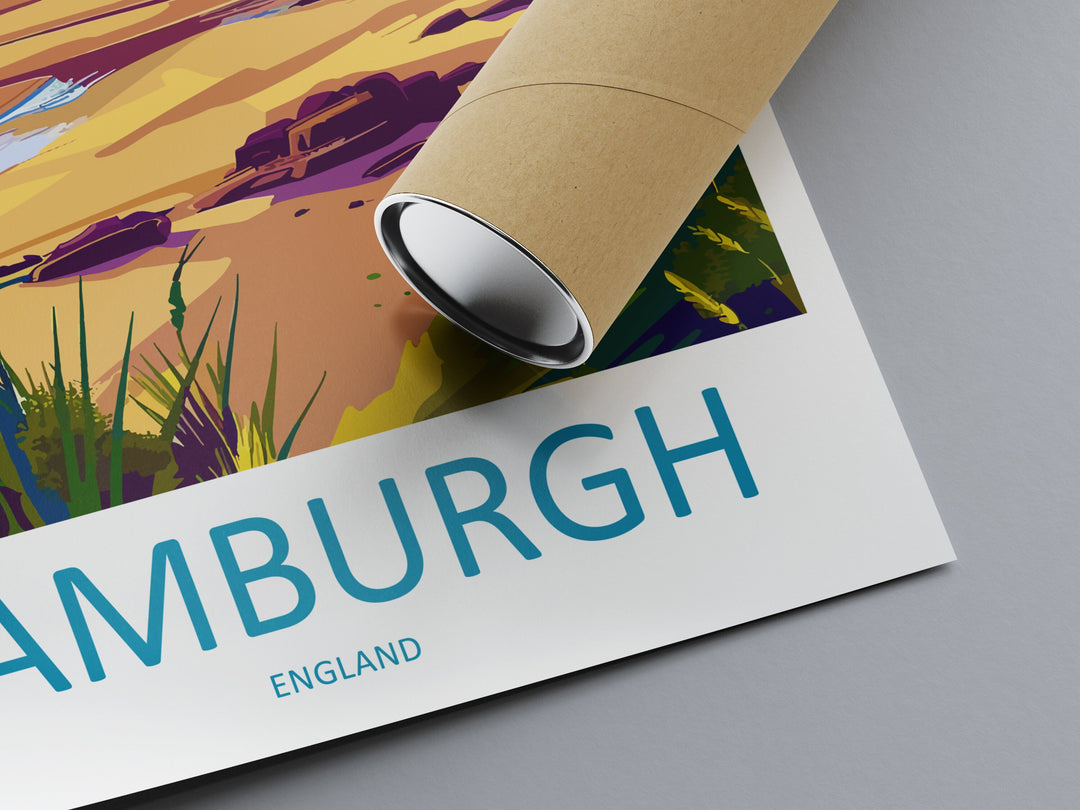 Bamburgh Castle Travel Print Wall Art Bamburgh Castle Wall Hanging Home Décor Bamburgh Castle Gift Art Lovers England Art Lover Gift