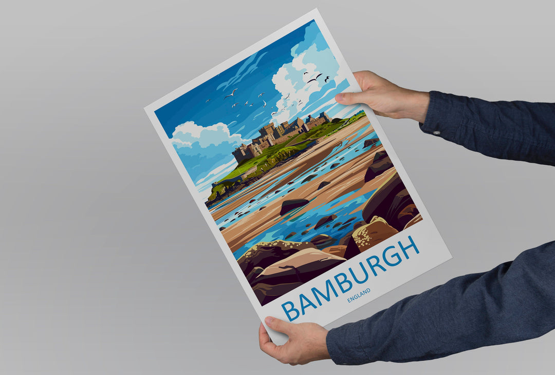 Bamburgh Castle Travel Print Wall Art Bamburgh Castle Wall Hanging Home Décor Bamburgh Castle Gift Art Lovers England Art Lover Gift
