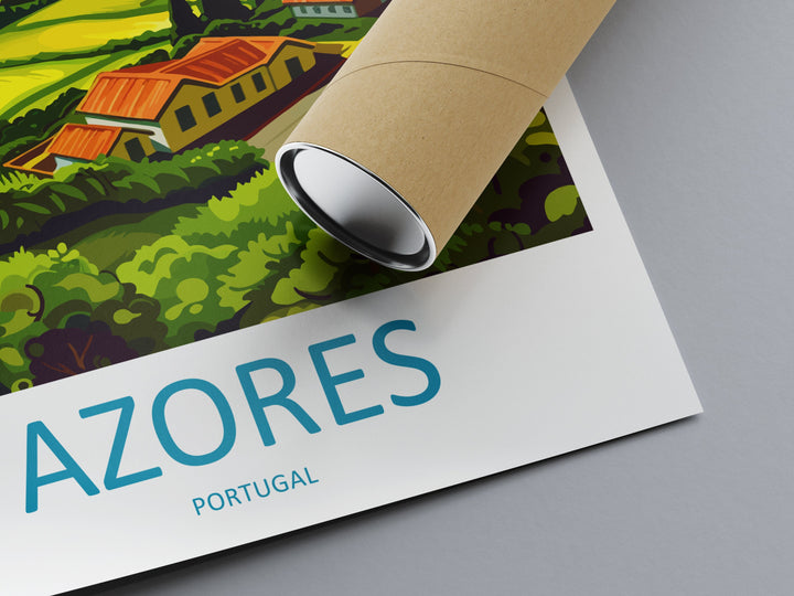 Azores Travel Print Wall Art Azores Wall Hanging Home Décor Azores Gift Art Lovers Portugal Art Lover Gift Azores Wall Décor Print