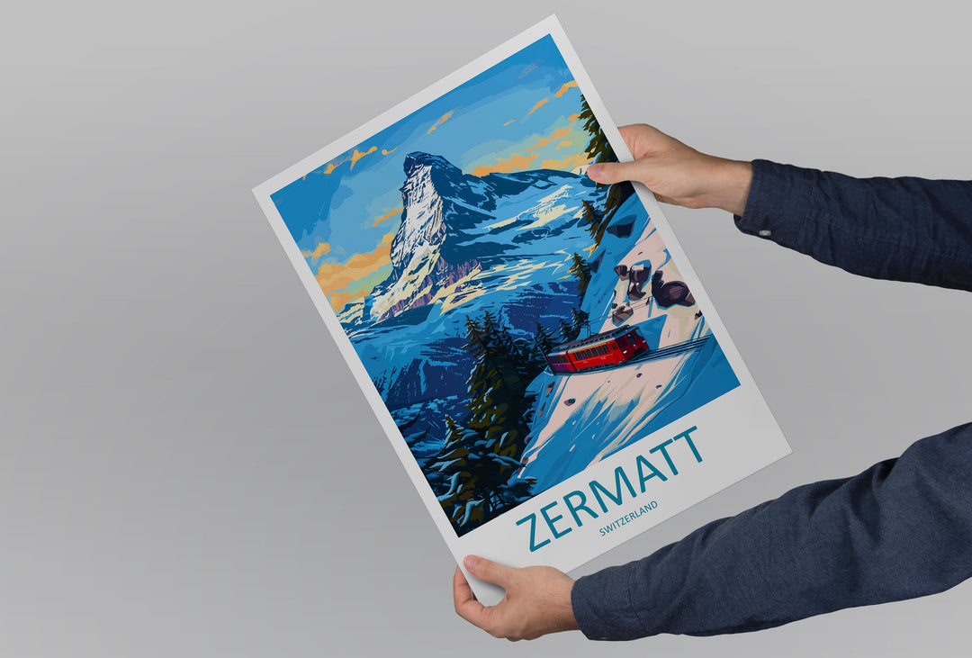Zermatt Travel Print Wall Art Zermatt Wall Hanging Home Décor Zermatt Gift Art Lovers Ski Art Lover Gift Zermatt Print Skiing Zermatt Art