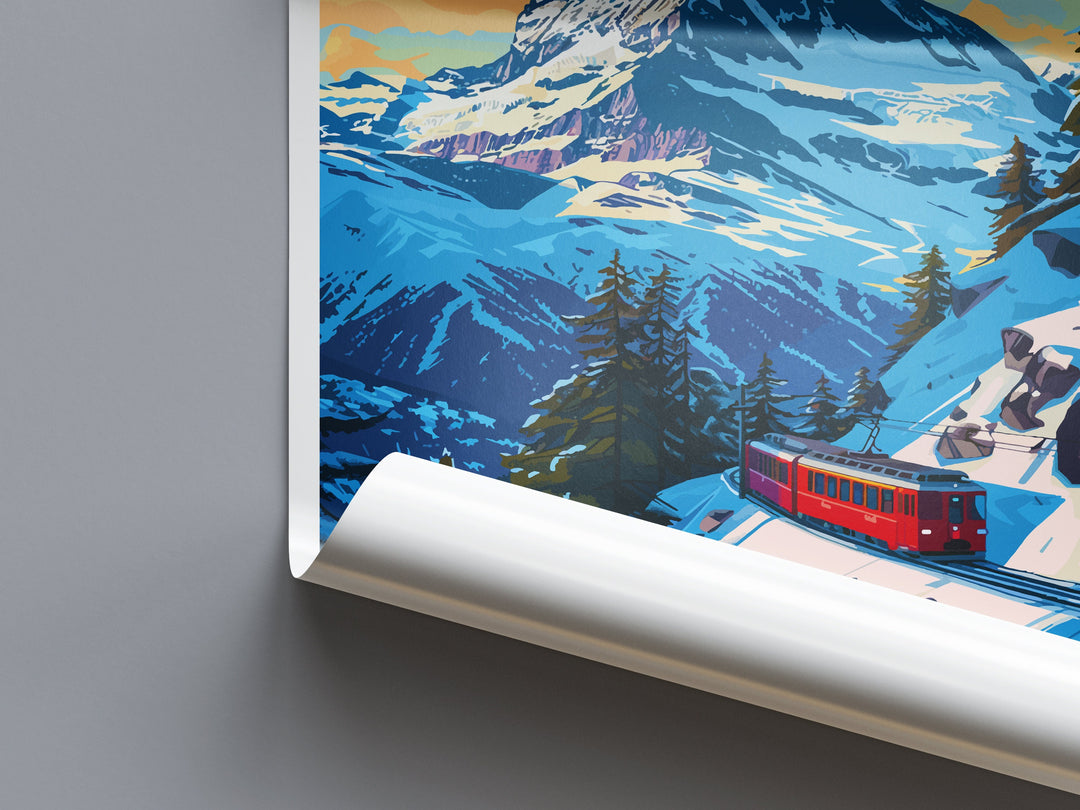 Zermatt Travel Print Wall Art Zermatt Wall Hanging Home Décor Zermatt Gift Art Lovers Ski Art Lover Gift Zermatt Print Skiing Zermatt Art