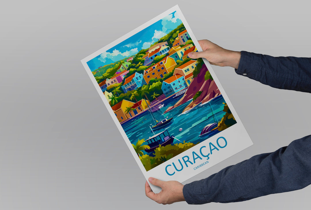 Curaçao Travel Print Wall Art Curaçao Wall Hanging Home Décor Curaçao Gift Art Lovers Wall Art Caribbean Travel Print Poster Gift