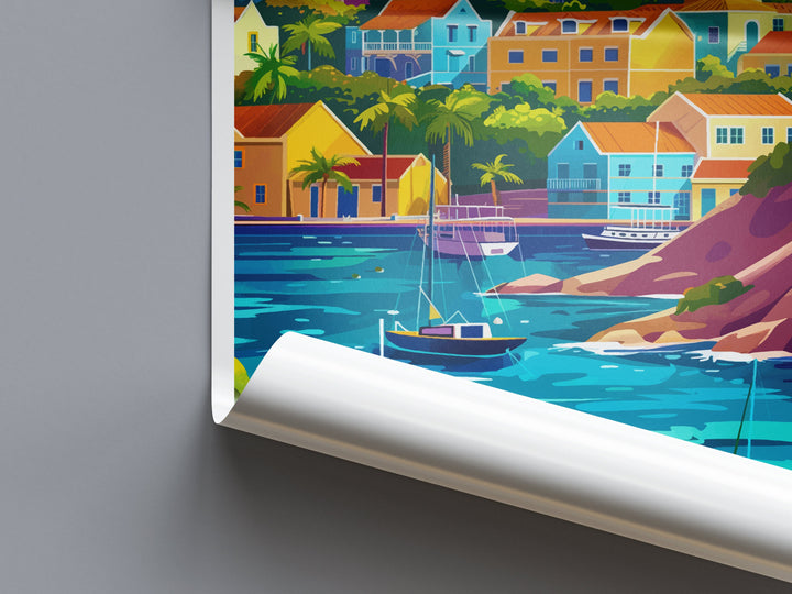 Curaçao Travel Print Wall Art Curaçao Wall Hanging Home Décor Curaçao Gift Art Lovers Wall Art Caribbean Travel Print Poster Gift