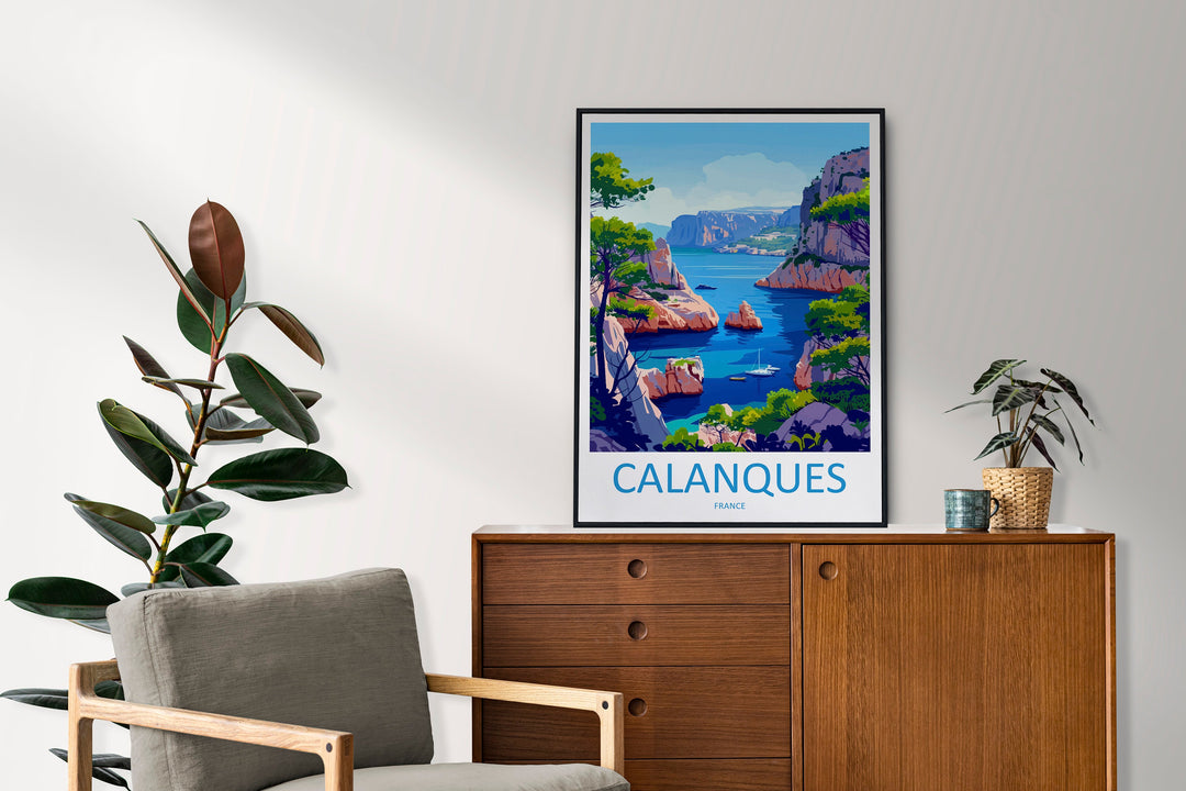 Calanques Travel Print Wall Art Calanques France Wall Hanging Home Decoration Calanques Gift Art Lovers Wall Art Print Calanques Wall Ar