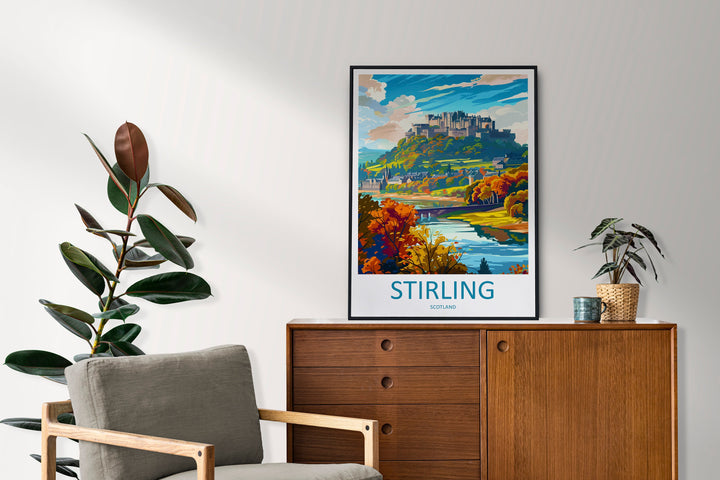 Stirling Travel Print Wall Art Stirling Wall Hanging Home Décor Stirling Gift Art Lovers Scotland Art Lover Gift Stirling Castle City Poster
