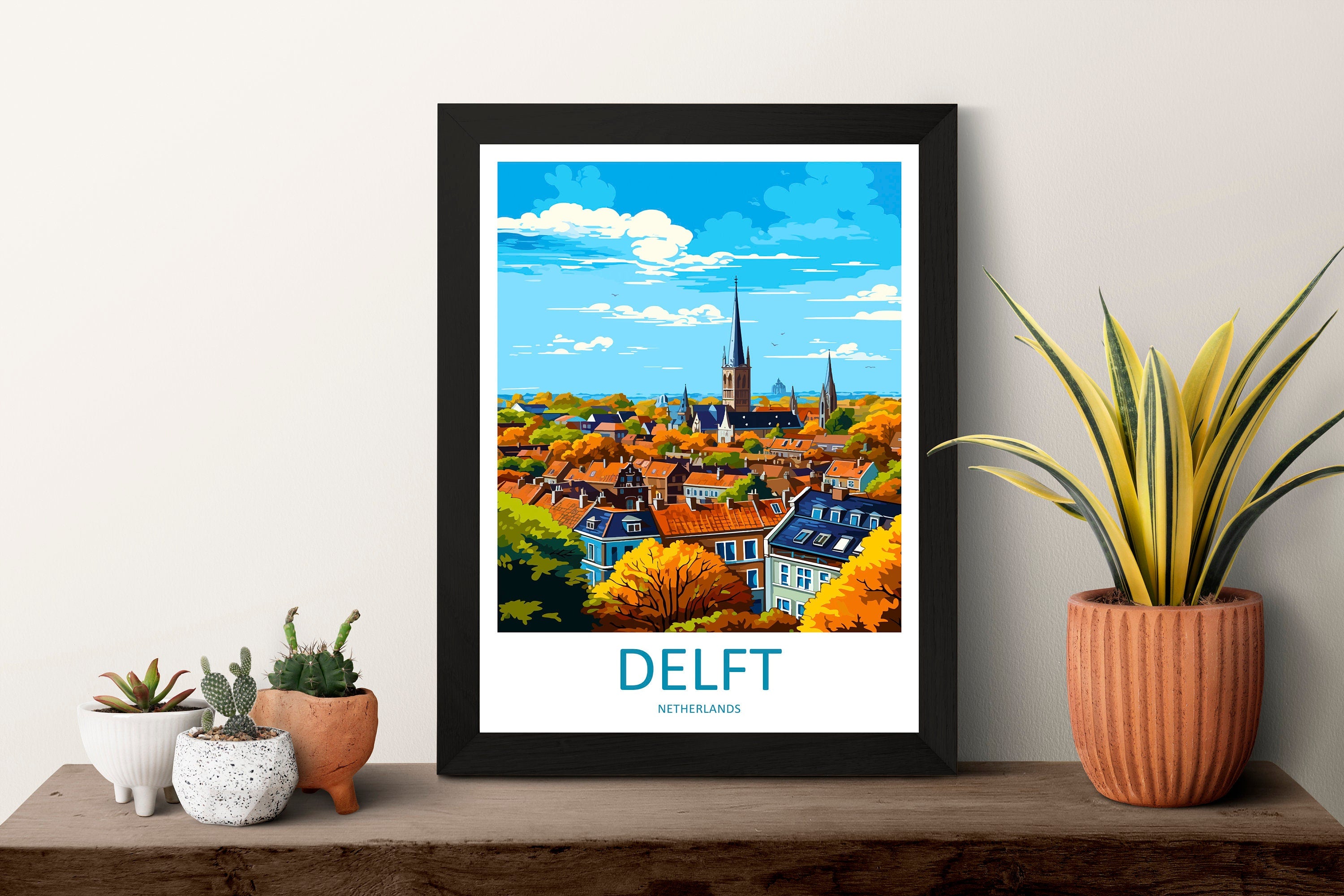 Delft Travel Print Delft Home Décor Delft Art Print Delft Wall Print For Netherlands Delft Gift For Delft