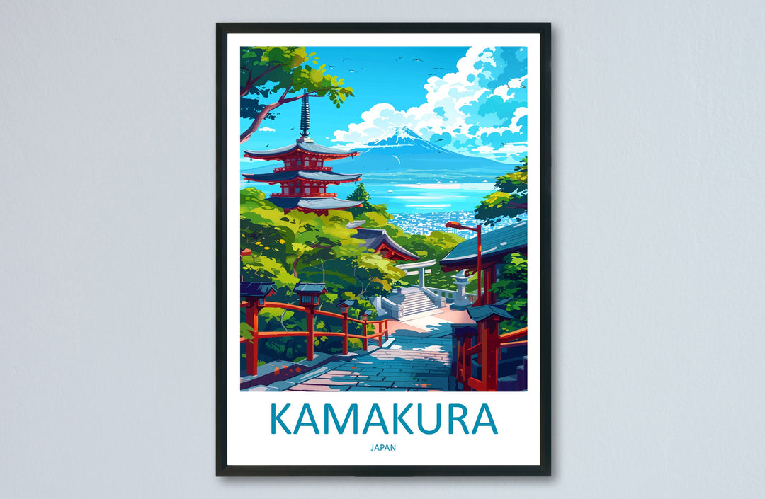 Kamakura Travel Print Wall Art Kamakura Wall Hanging Home Décor Kamakura Gift Art Lovers Japan Art Lover Gift Japan Travel Gift