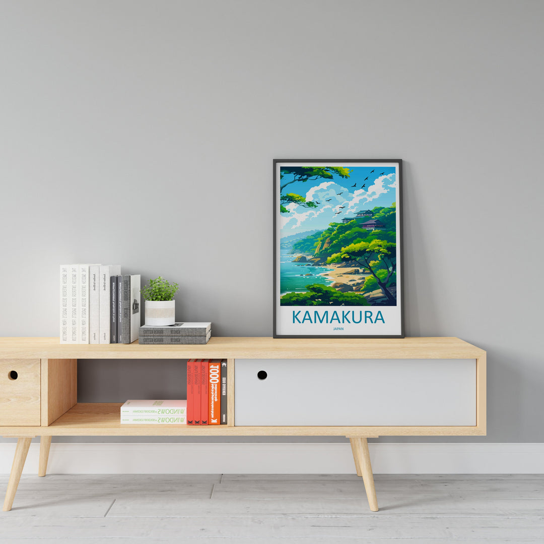 Kamakura Travel Print Wall Art Kamakura Wall Hanging Home Décor Kamakura Gift Art Lovers Japan Art Lover Gift Japan Travel Gift