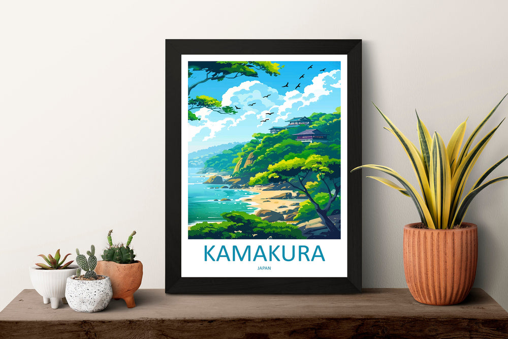 Kamakura Travel Print Wall Art Kamakura Wall Hanging Home Décor Kamakura Gift Art Lovers Japan Art Lover Gift Japan Travel Gift