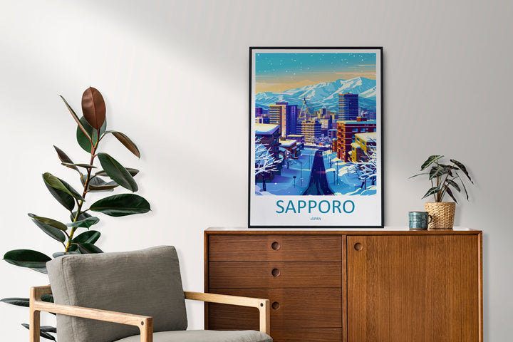 Sapporo Travel Print Wall Art Sapporo Wall Hanging Home Décor Sapporo Gift Art Lovers Japan Art Lover Gift Japan Travel Gift