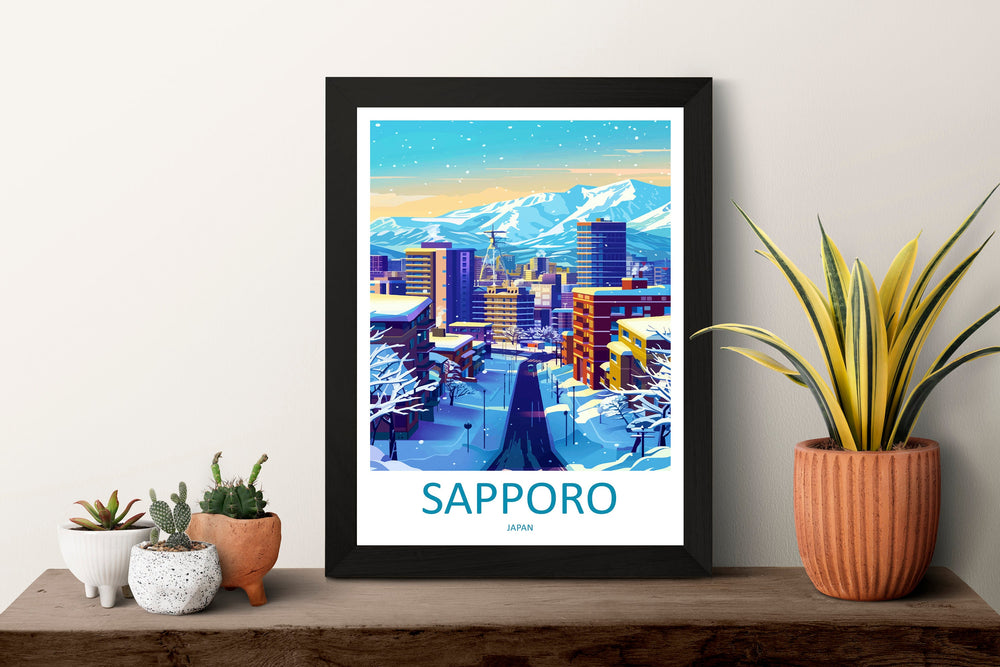 Sapporo Travel Print Wall Art Sapporo Wall Hanging Home Décor Sapporo Gift Art Lovers Japan Art Lover Gift Japan Travel Gift