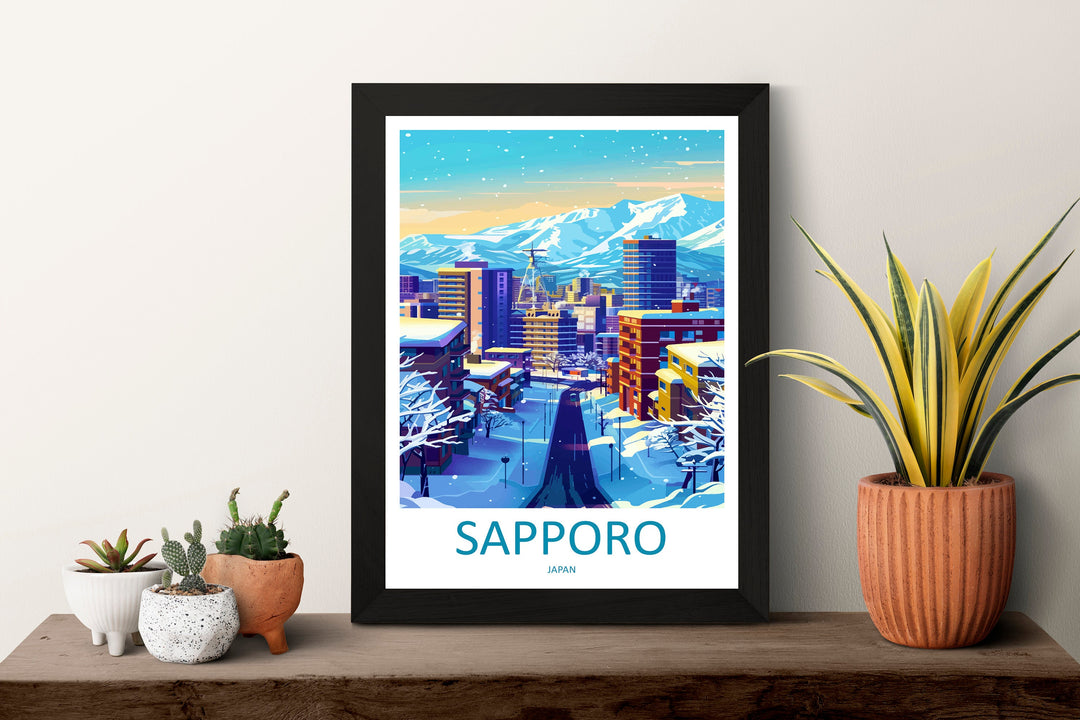 Sapporo Travel Print Wall Art Sapporo Wall Hanging Home Décor Sapporo Gift Art Lovers Japan Art Lover Gift Japan Travel Gift