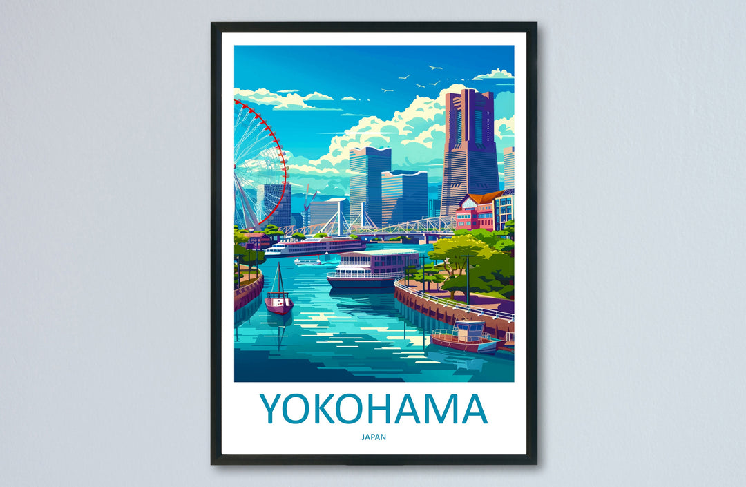 Yokohama Travel Print Wall Art Yokohama Wall Hanging Home Décor Japan Gift Art Lovers Yokohama Art Lover Gift Yokohama Travel Gift