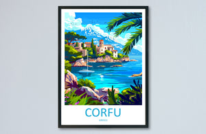 Corfu Travel Print Wall Art Corfu Greece Wall Hanging Home Decoration Corfu Gift Art Lovers Wall Art Print Corfu Wall Décor Greece Poster