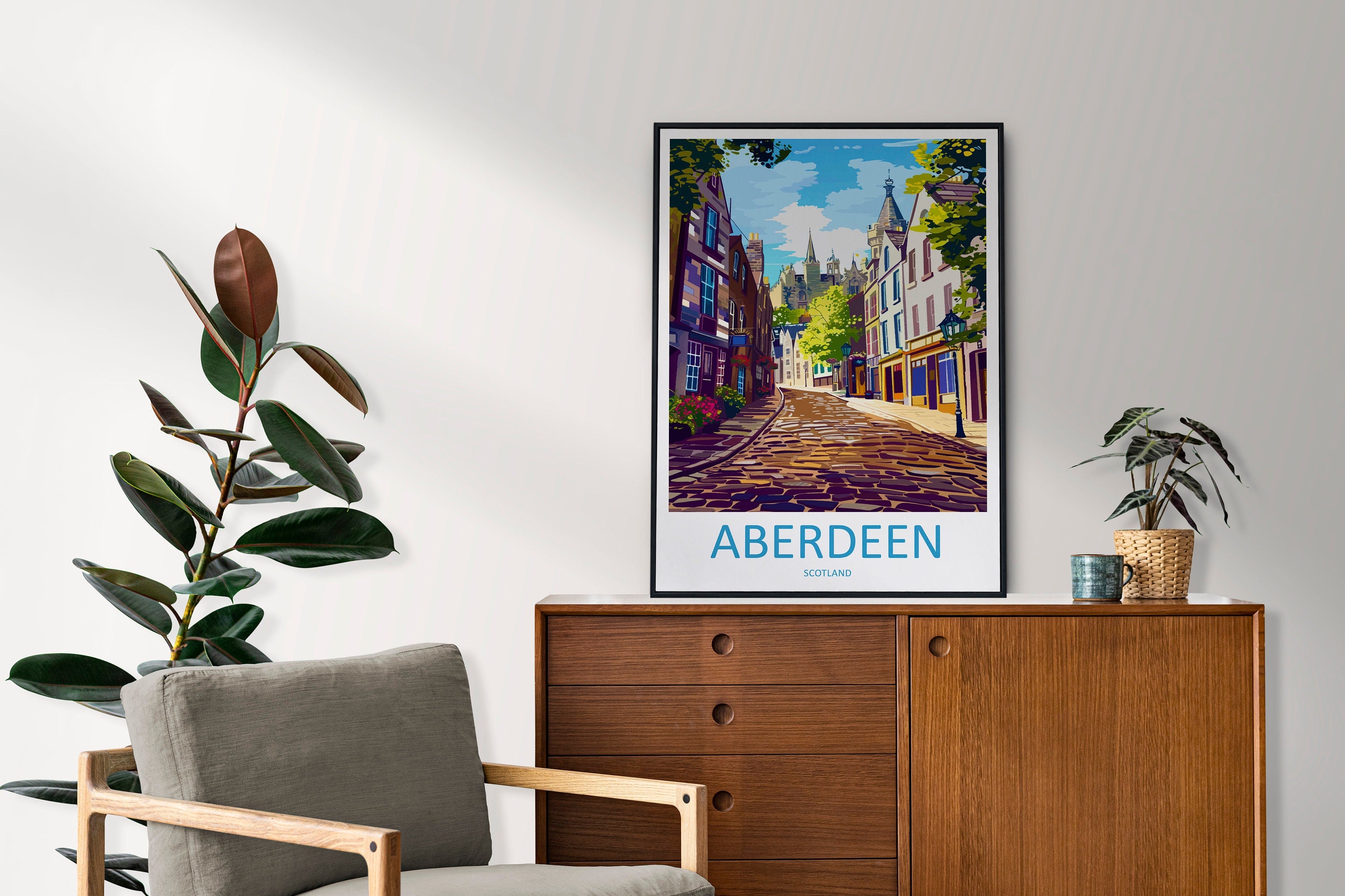 Aberdeen Print Aberdeen Home Décor Scotland City Art Print Aberdeen