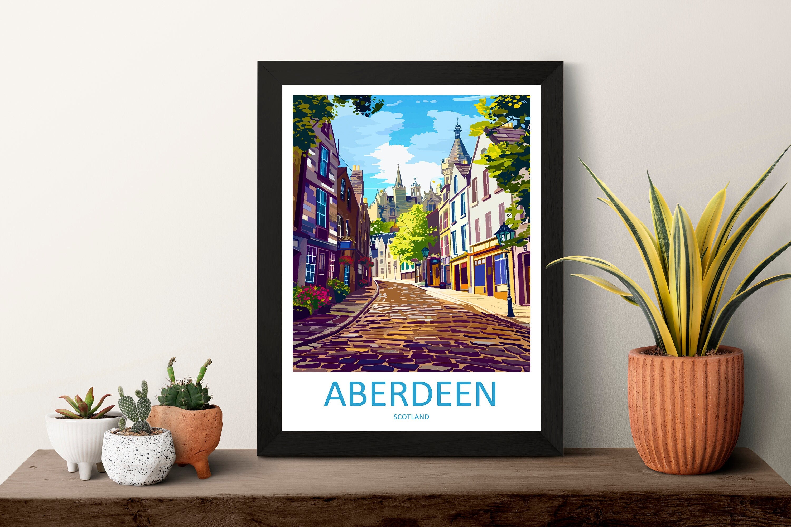 Aberdeen Print Aberdeen Home Décor Scotland City Art Print Aberdeen