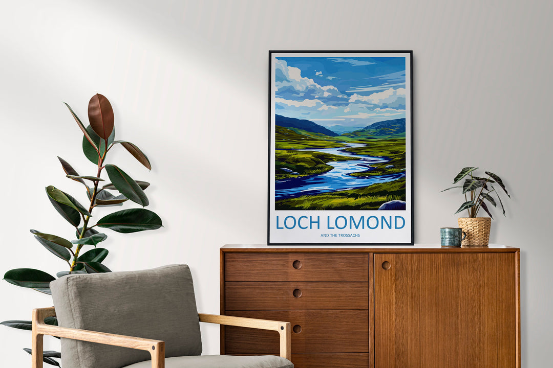 Loch Lomond And The Trossachs Travel Print Wall Art Loch Lomond Wall Hanging Home Decoration National Park Gift Art Lovers Wall Art Print