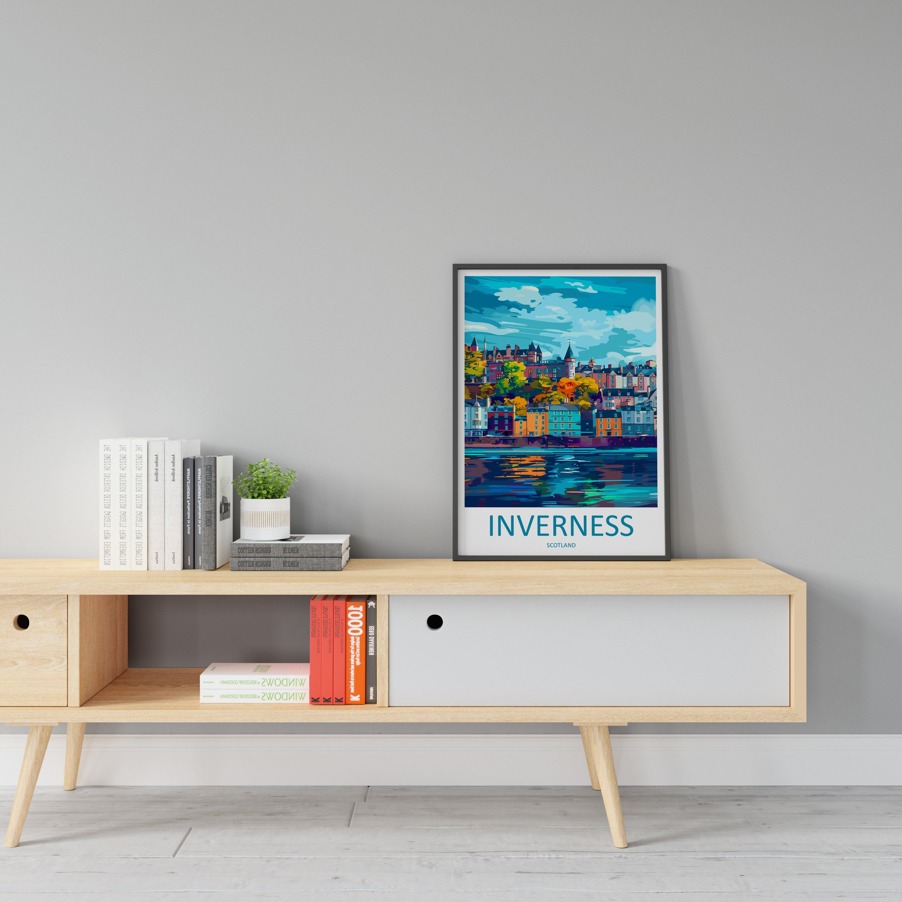 Inverness Cityscape Print Inverness Home Decor European City Art Print Inverness