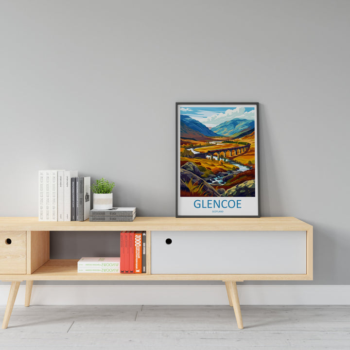 Glencoe Travel Print Wall Art Glencoe Wall Hanging Home Décor Glencoe Gift Art Lovers Scotland Art Lover Gift Glencoe Travel Artwork