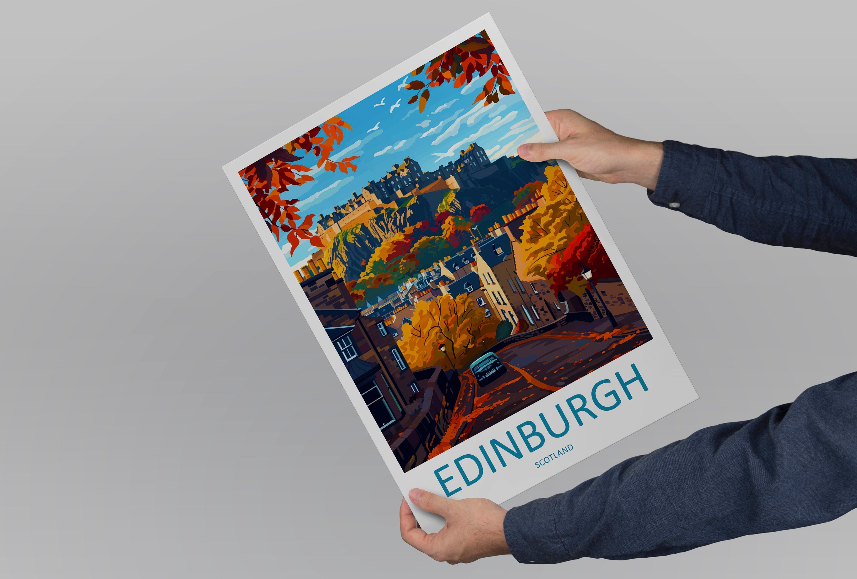 Edinburgh Cityscape Print Edinburgh Home Decor European City Art Print Edinburgh