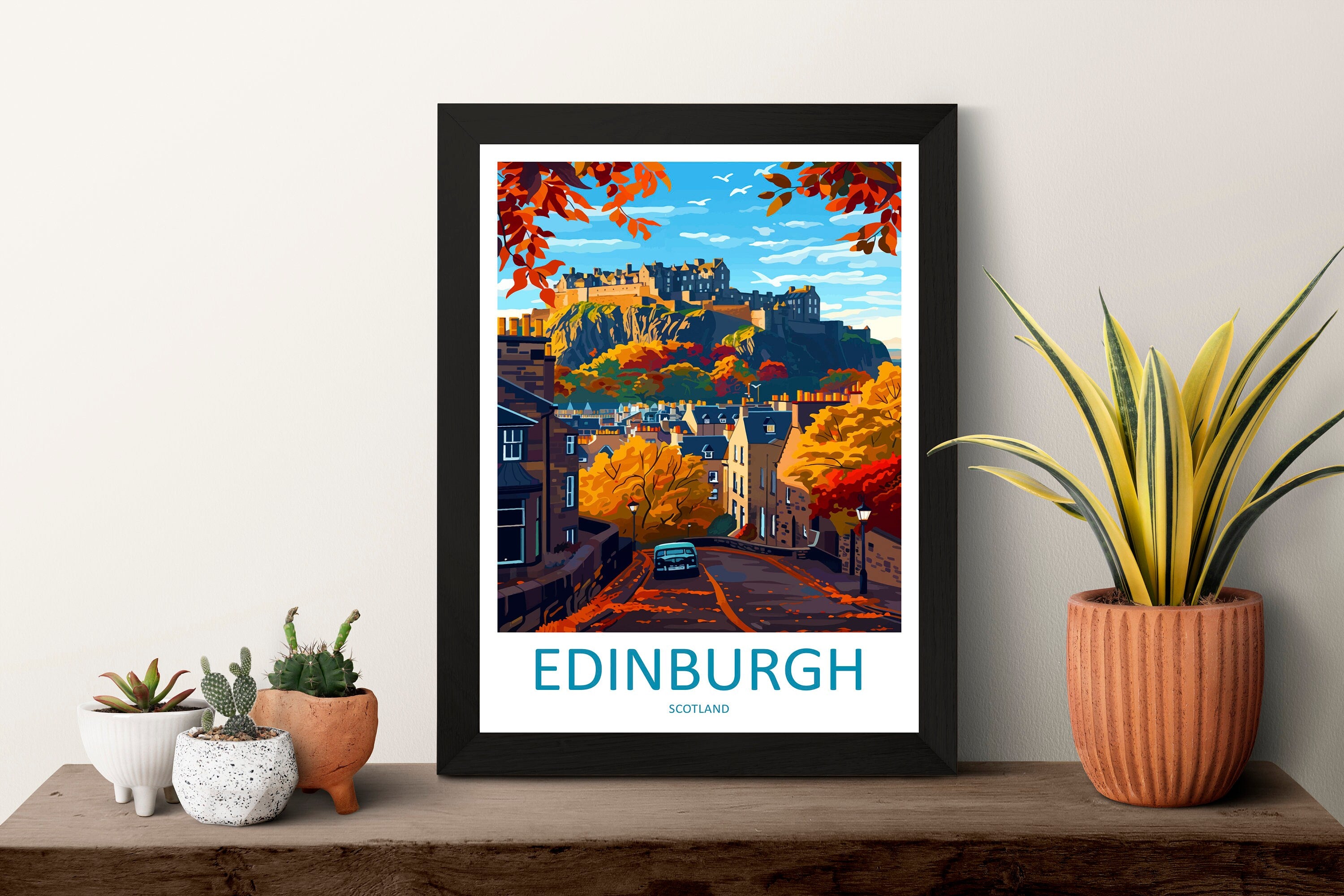 Edinburgh Cityscape Print Edinburgh Home Decor European City Art Print Edinburgh