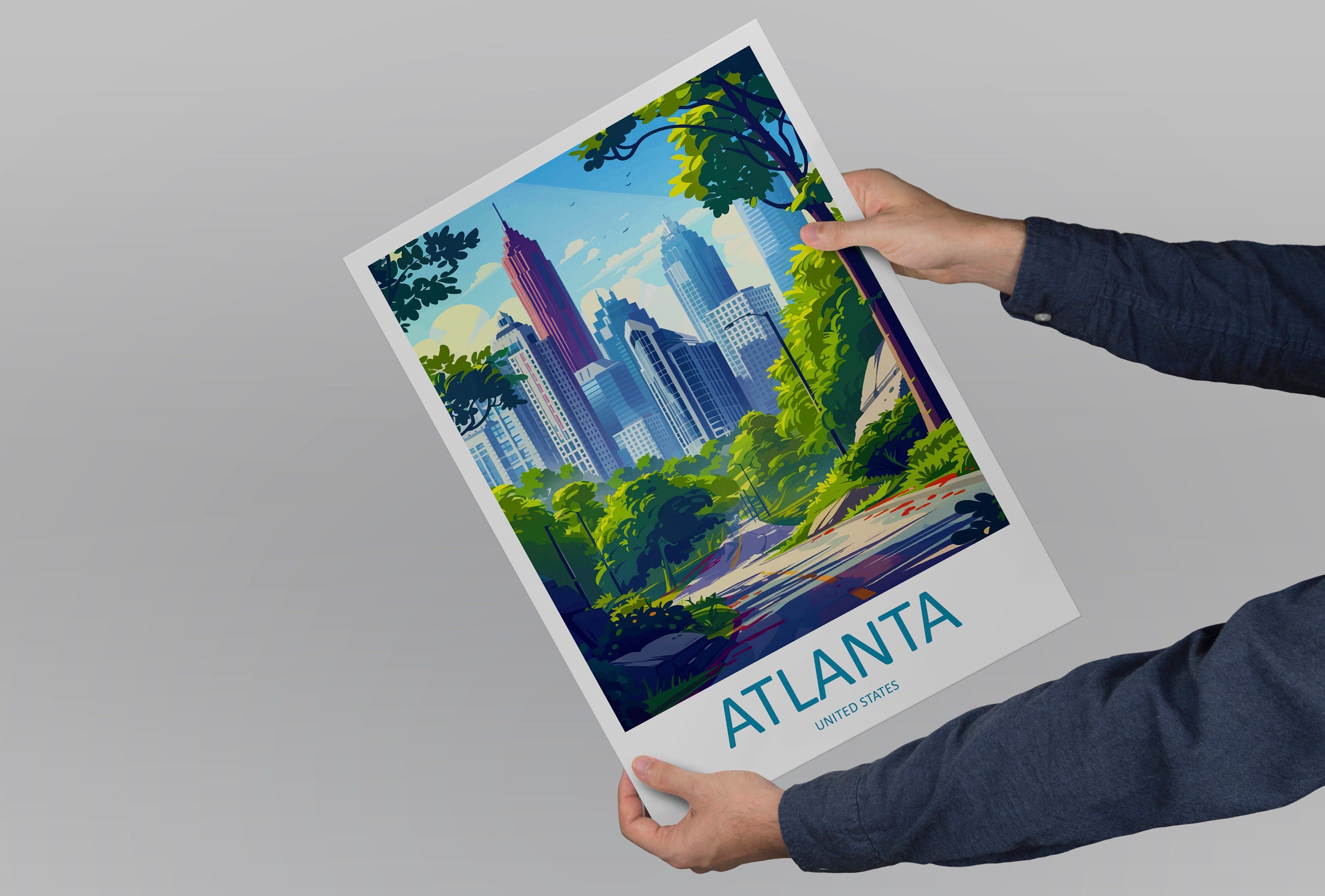 Atlanta Travel Print Atlanta Home Décor Georgia Art Print Atlanta Wall Print For Atlanta Gift Wall Hanging Atlanta Artwork Décor