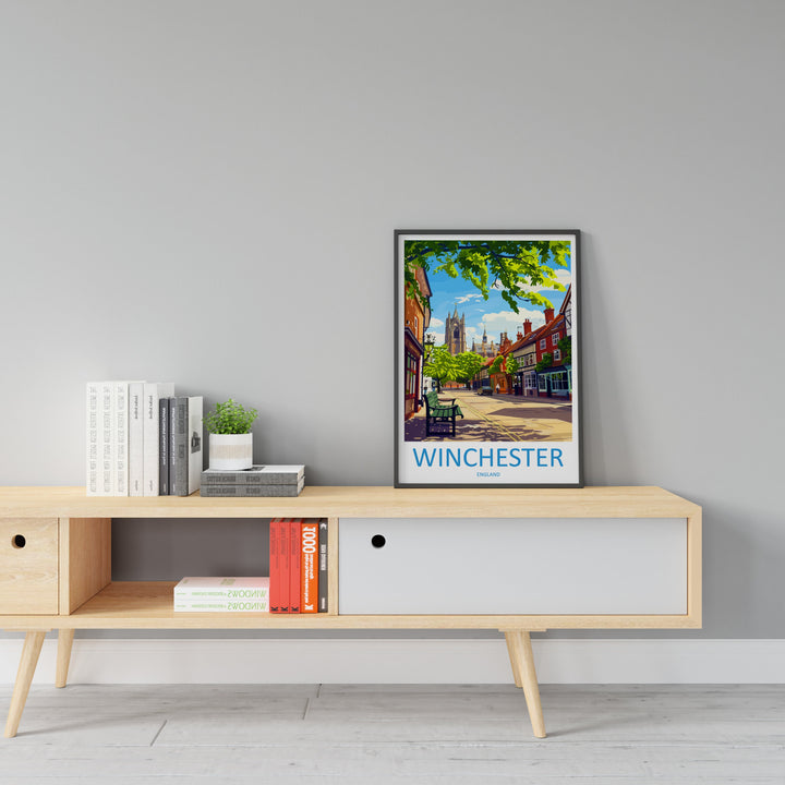 Winchester Travel Print Wall Art Winchester Wall Hanging Home Décor Winchester Gift Art Lovers England Art Lover Gift Winchester Travel