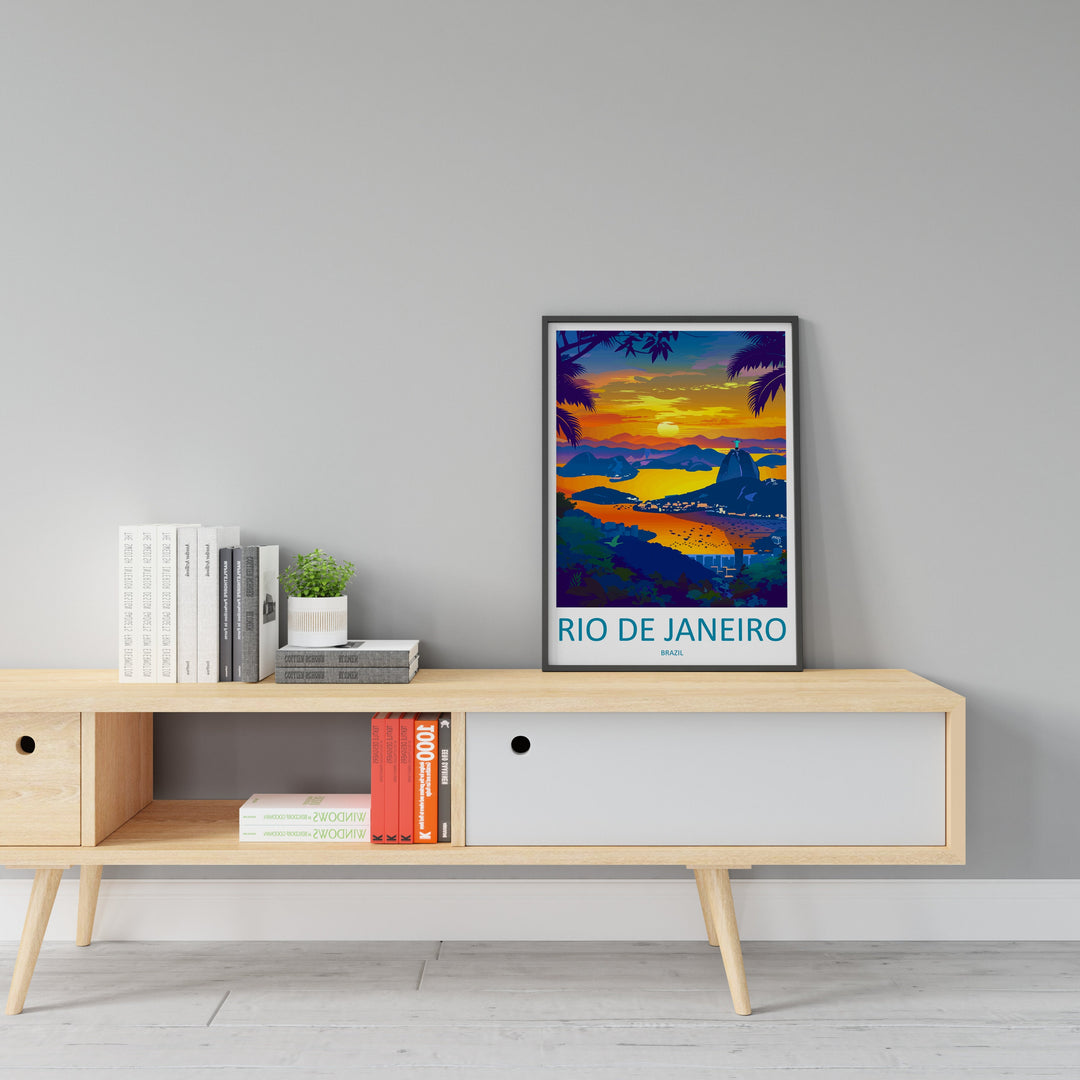 Rio De Janeiro Travel Print Wall Art Rio De Janeiro Wall Hanging Home Decor Rio De Janeiro Gift Art Lovers Wall Art Print Art Brazil Art