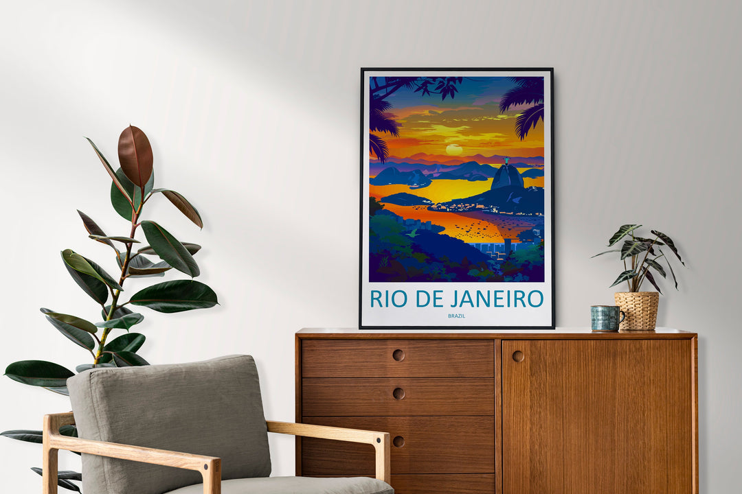 Rio De Janeiro Travel Print Wall Art Rio De Janeiro Wall Hanging Home Decor Rio De Janeiro Gift Art Lovers Wall Art Print Art Brazil Art