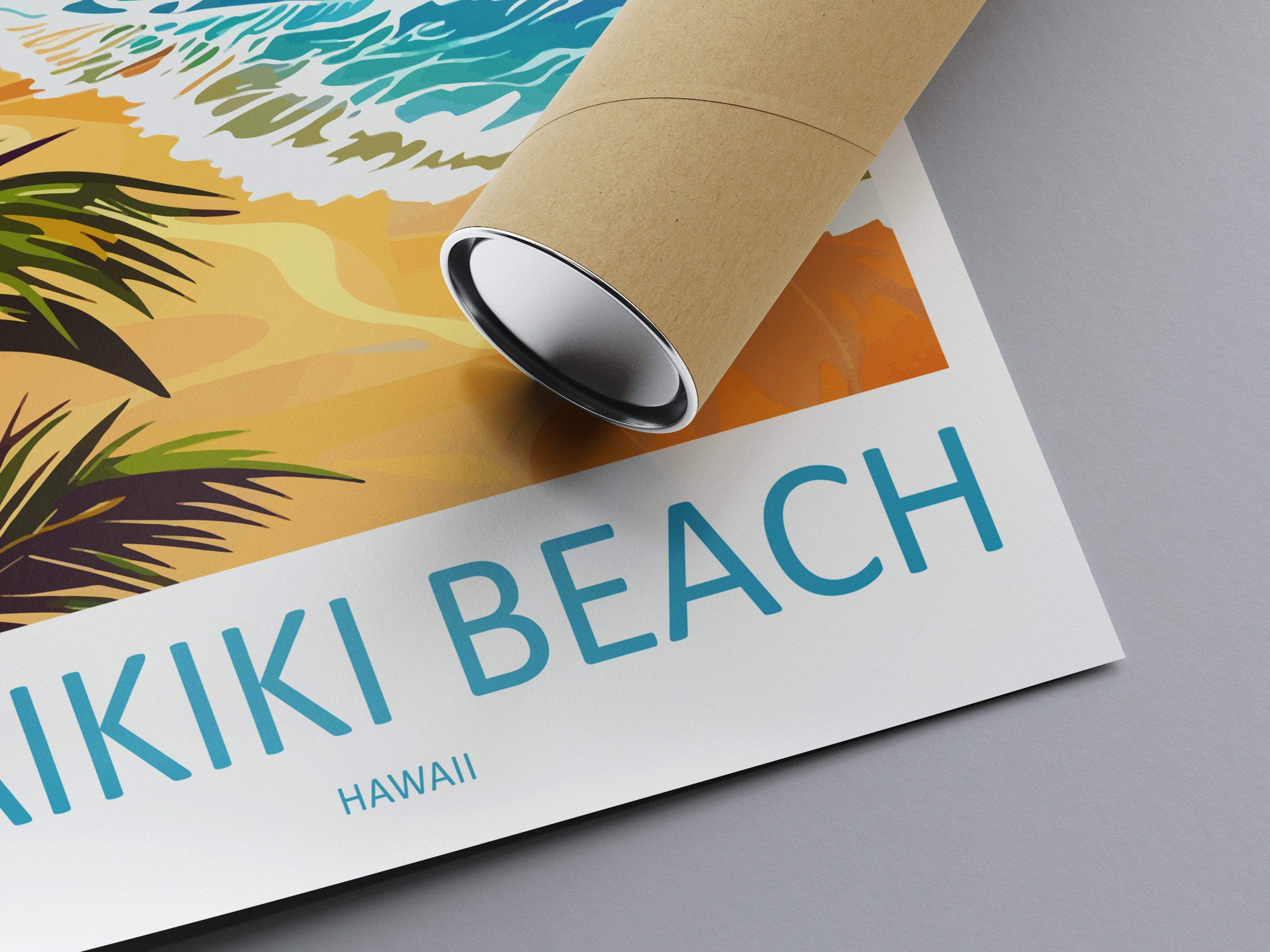 Waikiki Beach Travel Print