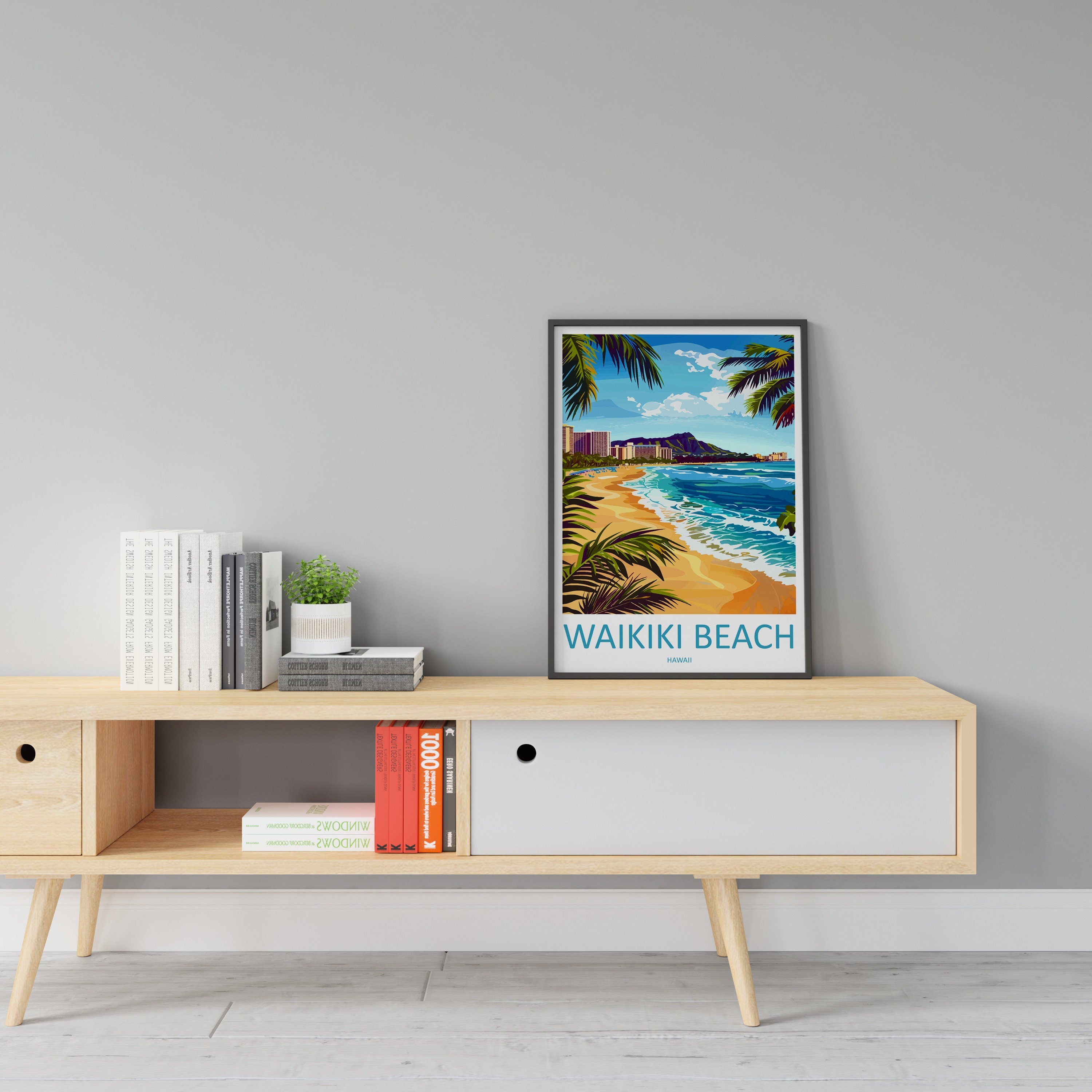 Waikiki Beach Travel Print