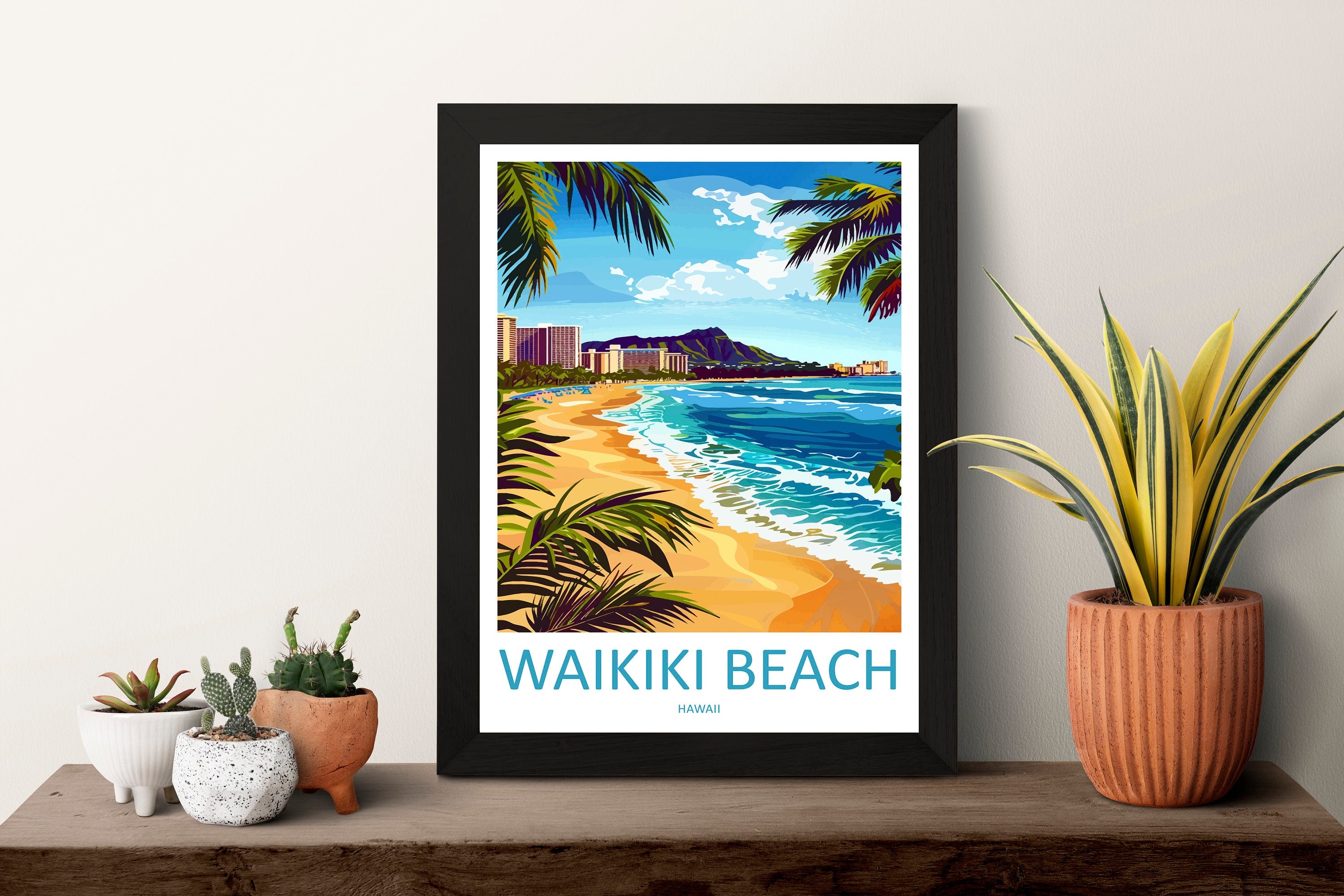 Waikiki Beach Travel Print