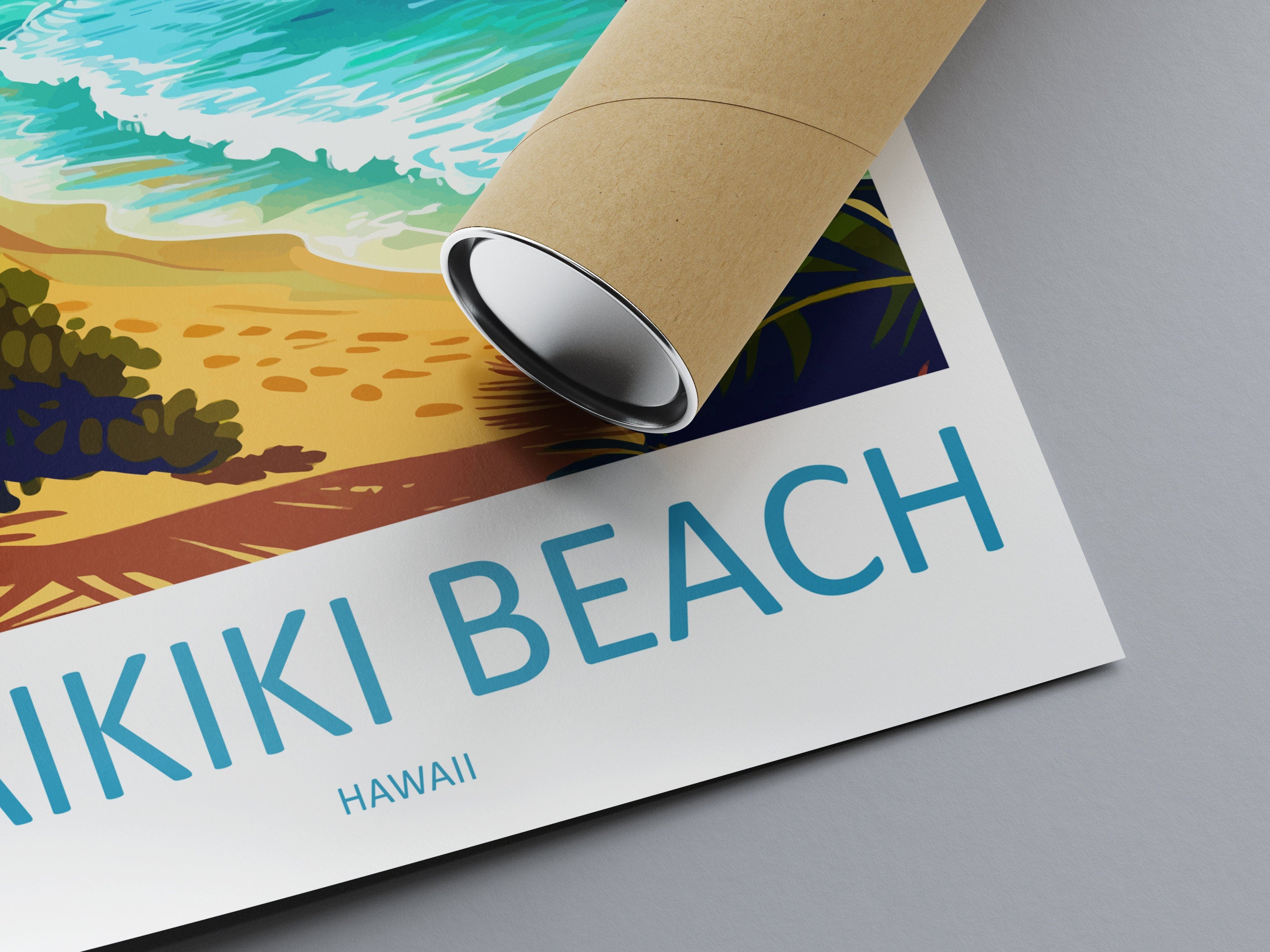 Waikiki Beach Travel Print