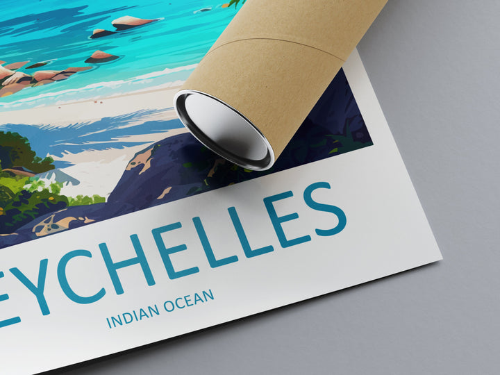 Seychelles Travel Print Wall Art Seychelles Wall Hanging Home Decoration Seychelles Gift Art Lovers Wall Art Seychelles Indian Ocean Print