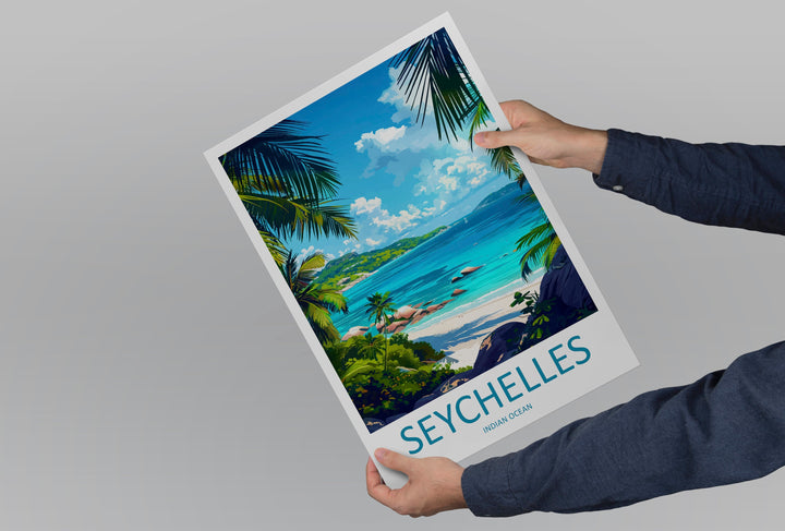 Seychelles Travel Print Wall Art Seychelles Wall Hanging Home Decoration Seychelles Gift Art Lovers Wall Art Seychelles Indian Ocean Print