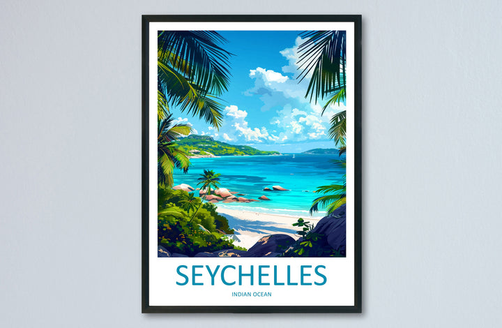 Seychelles Travel Print Wall Art Seychelles Wall Hanging Home Decoration Seychelles Gift Art Lovers Wall Art Seychelles Indian Ocean Print