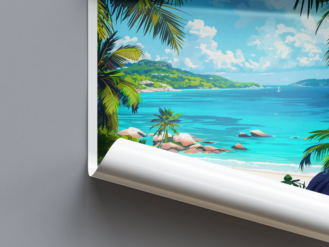 Seychelles Travel Print Wall Art Seychelles Wall Hanging Home Decoration Seychelles Gift Art Lovers Wall Art Seychelles Indian Ocean Print