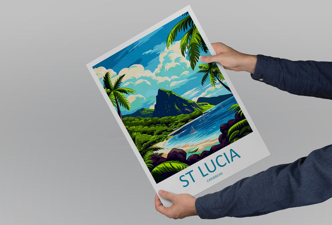Saint Lucia Travel Print Wall Art Saint Lucia Wall Hanging Home Décor Saint Lucia Gift Art Lovers Wall Art Caribbean Travel Print Poster