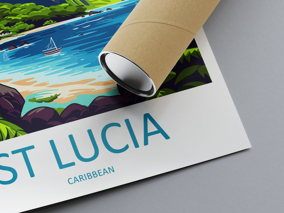 Saint Lucia Travel Print Wall Art Saint Lucia Wall Hanging Home Décor Saint Lucia Gift Art Lovers Wall Art Caribbean Travel Print Poster